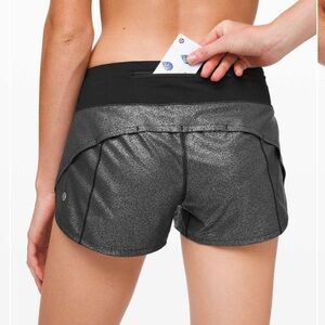 *rare* lululemon speed up metallic silver Gray Athletic Shorts